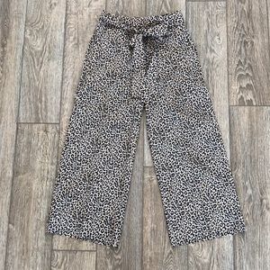 Jcrew Wide leg leopard tie pants